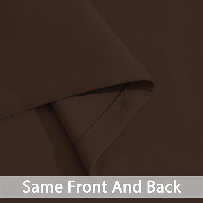 Yakamok Premium Room Darkening Thermal Insulated Curtains for Bedroom/Living Room - Classic Grommet Top (2 Panels, Chocolate Brown, 38 Inch by 84 Inch)