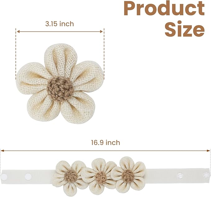 KLOGTSIND Flower Curtain Tiebacks, 4 Pack Boho Curtain Ties Elegant Three Flower Curtain Holdbacks, Decorative Window Treatment Tie Backs for Cute Bedroom Decor, Girl Nursery Decor, Farmhouse Decor