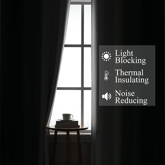 Estelar Textiler Green and Greyish White Blackout Curtains for Bedroom, Thermal Insulated Ombre Drapes 84 Inches Long, Full Room Darkening Energy Saving Curtains for Living Room,52Wx84L,2 Panels