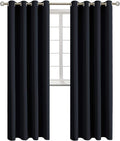 BGment Blackout Curtains - Grommet Thermal Insulated Room Darkening Bedroom and Living Room Curtains, Set of 2 Panels (52 x 108 Inch, Black)