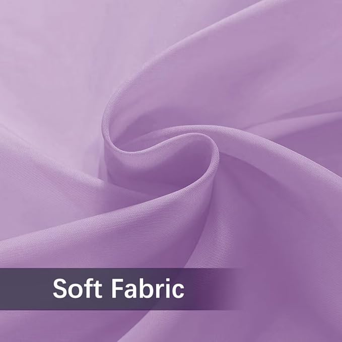 youleyar Solid Sheer Rod Pocket Curtain Voile Draperies 2 Panels White Beige Black Grey Coffee 52 Inch Width 84 Inch Long 1 Pair for Kitchen Bedroom Children Living Room Yard (Lavender,52Wｘ84L)
