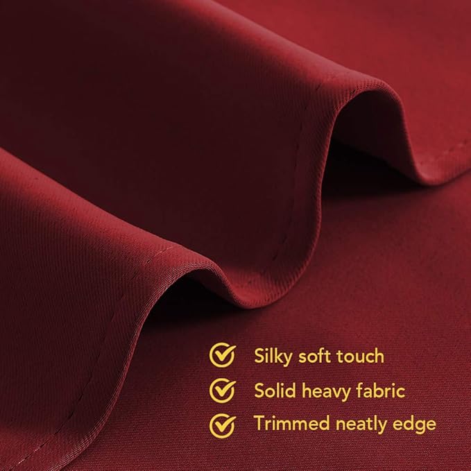 NICETOWN Blackout Curtains & Drapes for Bedroom, Burgundy Red, W34 x L48, Set of 2, Triple Weave Grommet Top Thermal Insulated Light Blocking Panels for Bathroom/Living Room
