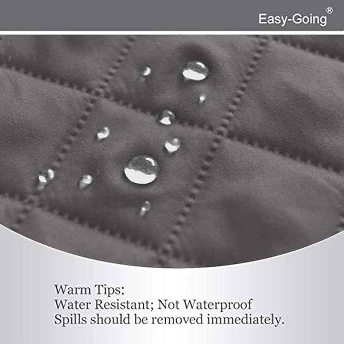 Easy-Going Recliner Sofa Slipcover Reversible Sofa Cover Water Resistant Couch Cover Furniture Protector with Elastic Straps for Pets Kids Children Dog Cat (Recliner, Gray/Ivory)