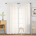 Ivory Sheer Curtains 84 Inches Long 2 Panels, Elegant Airy Transparent Light Filtering Window Curtains, Window Drapes for Living Room Bedroom, Top Dual Rod Pocket Design, 2x42Wx84L Inches