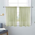 SpaceDresser Basic Rod Pocket Sheer Voile Window Curtain Panels Sage Green 1 Pair 2 Panels 26 Width 30 Inch Long for Kitchen Bedroom Children Living Room Yard（Sage Green，26Wx 30L）
