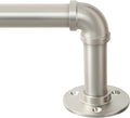 Zeerobee Curtain Rods for Windows 144 to 168, 1 Inch Industrial Wrap Around Brushed Nickel Curtain Rod, Indoor/Outdoor Room Divider Adjustable Drapery Pole, 144"-168"