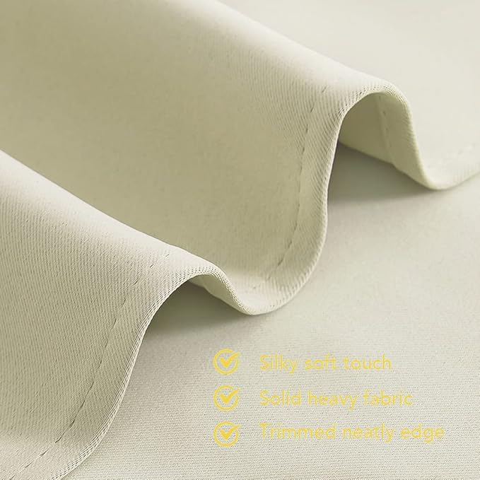 NICETOWN Blackout Curtains for Bedroom, Beige, 42 W by 80 L, Set of 2, Thermal Insulated Curtains & Drapes with Grommet Top for Living Room, Privacy Window Treatment Draperies