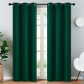 Yakamok Dark Green Blackout Curtains for Bedroom, Room Darkening Thermal Insulated Grommet Window Curtains, Light Blocking Blackout Drapes for Living Room, 38Wx84L inch,2 Panels
