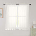 Sheer Ivory Curtains for Bedroom Living Room 54 Inch Length 2 Panels Set, Solid Soft Airy Light Filtering Window Treatments, Modern Rod Pocket Drapes, Ivory, 42" Wx54 L Inches