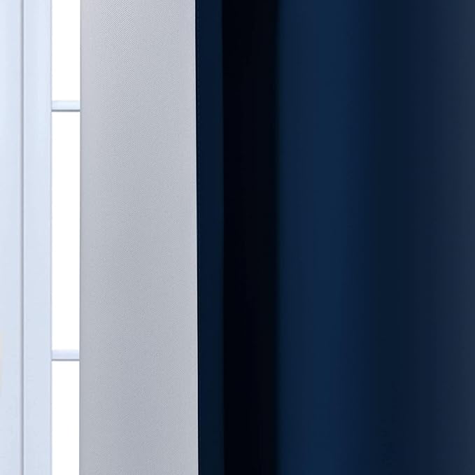 Yakamok Blue Ombre Curtains Room Darkening Grommet Curtains for Bedroom, Light Blocking Thermal Insulated Window Drapes for Living Room(2 Panels, 52x90 Inch)