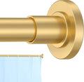 CorkLatta Gold Shower Curtain Rod 31 to 104 Inch,1 Inch Diameter Adjustable Spring Tension Curtain Rod No Drilling Stainless Steel Telescoping Rod,No Rust
