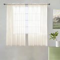 youleyar Solid Sheer Rod Pocket Curtain Voile Draperies 2 Panels White Beige Black Grey Coffee 38 Inch Width 45 Inch Long 1 Pair for Kitchen Bedroom Children Living Room Yard(Ivory,38Wｘ45L)