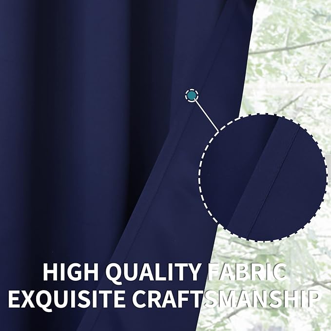 BGment Blackout Curtains for Living Room - Grommet Thermal Insulated Room Darkening Curtains for Bedroom, 2 Panels of 52 x 95 Inch, Navy