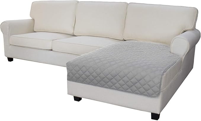 Easy-Going Sectional Couch Covers for Dogs L Shape Sofa Cover Reversible Sofa Slipcover Chaise Lounge Cover Furniture Protector Cover for Pets Dog Cat (42 x 52 inches, Light Gray/Light Gray)