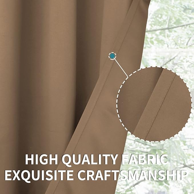 BGment Blackout Curtains for Living Room - Grommet Thermal Insulated Room Darkening Curtains for Bedroom, 2 Panels of 38 x 54 Inch, Taupe