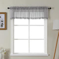 Gwine Charcoal Grey Valances for Windows, Small Light Filtering Rod Pocket Cafe Valance Curtains, Soft Sheer Curtain for Bathroom Laundry Basement, 42Wx14L inch, 2 Pieces