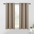 NICETOWN Taupe Blackout Curtain Panels for Bedroom, 2 Panels, W42 x L40-inch, Thermal Insulated Grommet Top Blackout Draperies and Drapes for Basement