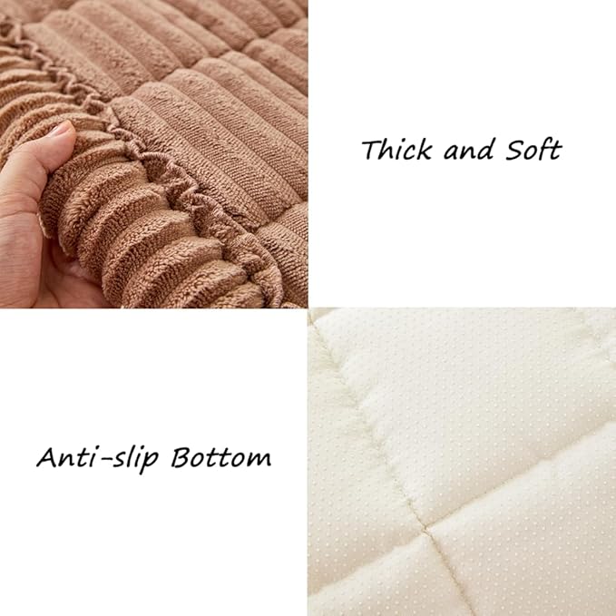 Couch Cover for Dogs Washable, Fuzzy Pet Couch Covers for 3 Cushion Sofa Pet Friendly, Non Slip Sofa Cover (Dark Brown, 27.6" x 82.7"/70 x 210cm)