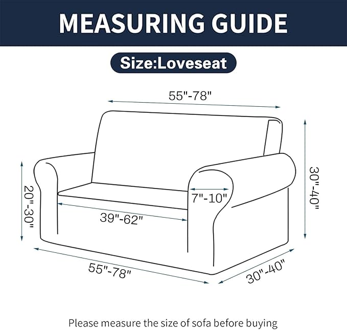 Cupuamon 2026 New Stretch Loveseat Sofa Slipcovers Couch Cover for 2 Cushion Furniture Protector Sofa Covers with Elastic Bottom Jacquard Fabric Small Checks for Pets, Kids - Tan