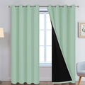 Yakamok Sage 100% Blackout Curtains, Total Blackout Lined Curtain Panels for Bedroom, 2 Thick Layers Grommet Top Thermal Insulated Blackout Drapes for Living Room(52Wx84L, Light Sage, 2 Panels)