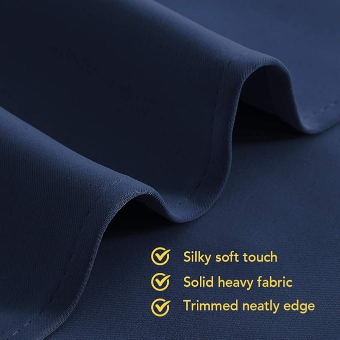 NICETOWN Blackout Curtain Panels, Window Treatment Energy Saving Thermal Insulated Solid Grommet Blackout Drapes/Draperies (Navy, 1 Pair, 70 by 108-inch)