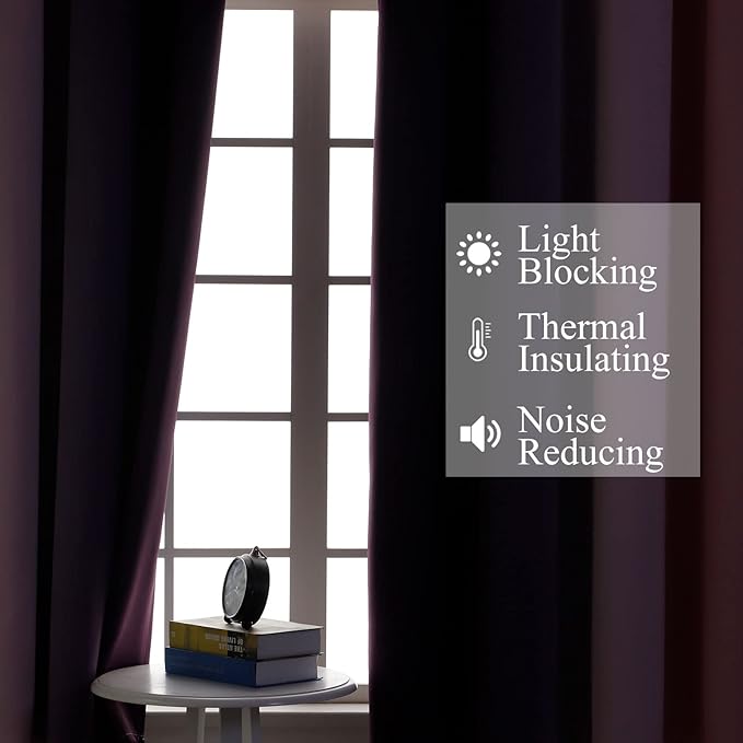 Estelar Textiler Pink and Purple Blackout Curtains 54 Inch Length, Light Blocking Gradient Drapes for Kitchen, Room Darkening Thermal Insulated Grommet Ombre Curtains for Bathroom,42Wx54L,2 Panels