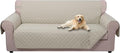 U-NICE HOME Large Sofa Cover Reversible Couch Cover for Dogs with Elastic Straps Water Resistant Furniture Protector for Pets Couch Cover for 4 Cushion Couch (Oversized Sofa, Beige/Beige)