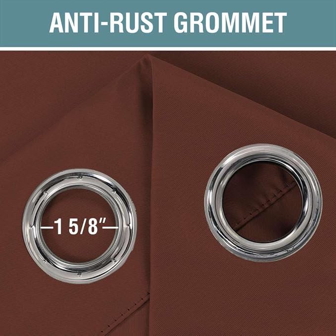 H.VERSAILTEX Blackout Patio Curtains 100 x 96 Inches for Sliding Door Extral Wide Blackout Curtain Panels Thermal Insulated Room Divider - Grommet Top, 8' Tall by 8.5' Wide - Rust