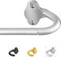 TVWOO Silver Wrap Around Curtain Rods:5/8 In Blackout Adjustable Window Curtain Rod for Bedroom Kitchen Apartment Renter Friendly,Room Darkening Curved Drapery Rods Easy Install,Antique Silver 48-90"