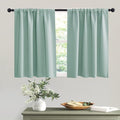 RYB HOME Short Aqua Blackout Curtains for Small Bedroom Window, Insulating UV Blocking Drapes for Kitchen Cafe Basement Garage, Privacy Tiers for Bathroom Window, Width 42 by Length 36, Set of 2