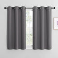NICETOWN Grey Blackout Cafe Curtain Panels for Bedroom, Thermal Insulated Grommet Top Blackout Draperies and Drapes for Basement (2 Panels, W42 x L40-inch, Grey)