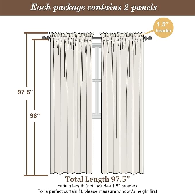 Chyhomenyc Sage Green Sheer Curtains 96 Inch Length 2 Panels Set, Light Filtering Tufted Textured Soft Airy Rod Pocket Gentle Leaf Window Treatment Drapes for Bedroom Living Room, 52" Wx96 L, 2PCS