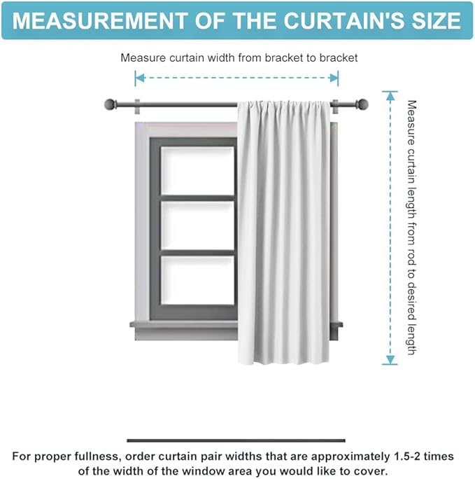 RYB HOME Bedroom Blackout Curtains - Black Curtains Solar Light Block Insulated Drapes Energy Saving for Bedroom Dining Living Room, 42 x 45 inches Long, Black, Set of 2 (Pack of 2)