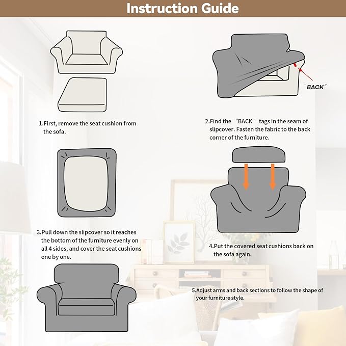WEERRW Velvet Stretch Chair Sofa Slipcover - 2 Pieces Luxury Soft Velvet Plush Couch Cover Furniture Protector with Elastic Bottom for Pets, Machine Washable, Dark Gray, Small