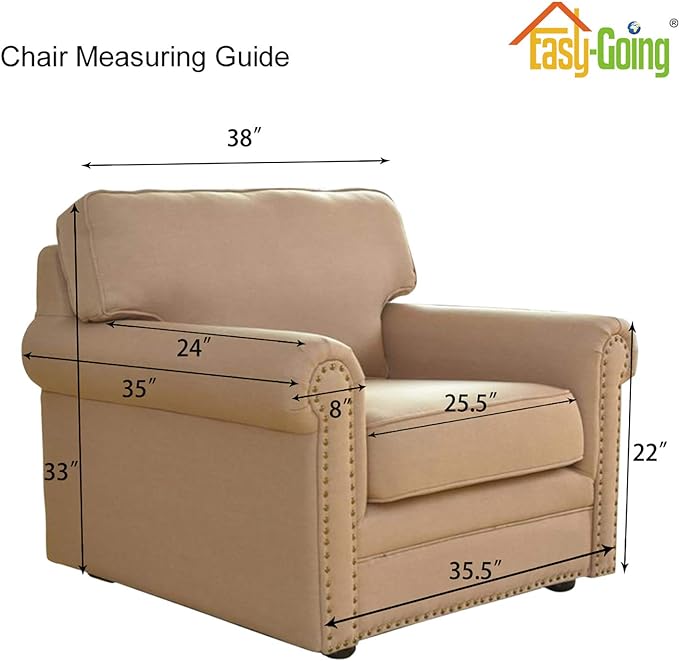 Easy-Going Stretch Chair Sofa Slipcover 1-Piece Couch Sofa Cover Furniture Protector Soft with Elastic Bottom for Kids, Pet. Spandex Jacquard Fabric Small Checks (Chair, Chocolate)