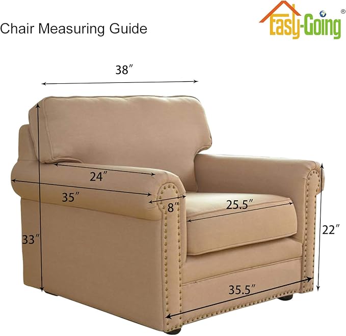 Easy-Going Stretch Chair Sofa Slipcover 1-Piece Couch Sofa Cover Furniture Protector Soft with Elastic Bottom for Kids, Pet. Spandex Jacquard Fabric Small Checks (Chair, Peacock Blue)