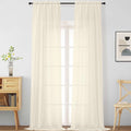 Cream Sheer Curtains for Windows 108 inches Long 2 Panels Set, Soft Lightweight Light Filtering Drapes for Living Room Bedroom, Dual Rod Pocket Sheer Curtains, 2x42Wx108L inches