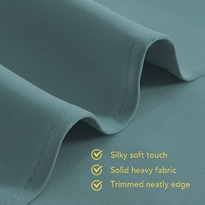 NICETOWN Modern Blackout Curtains Noise Reducing, Thermal Insulated and Privacy Room Darkening Drape Panels for Boy's Guest Room Door Small Short Window (Greyish Blue, 2 Panels, W42 x L54 -Inch)