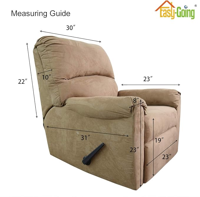 Easy-Going Recliner Chair Slipcover Reversible Sofa Cover Water Resistant Couch Cover Furniture Protector with Elastic Straps for Pets Dog (Recliner 22 inch, Peacock Blue/Beige)