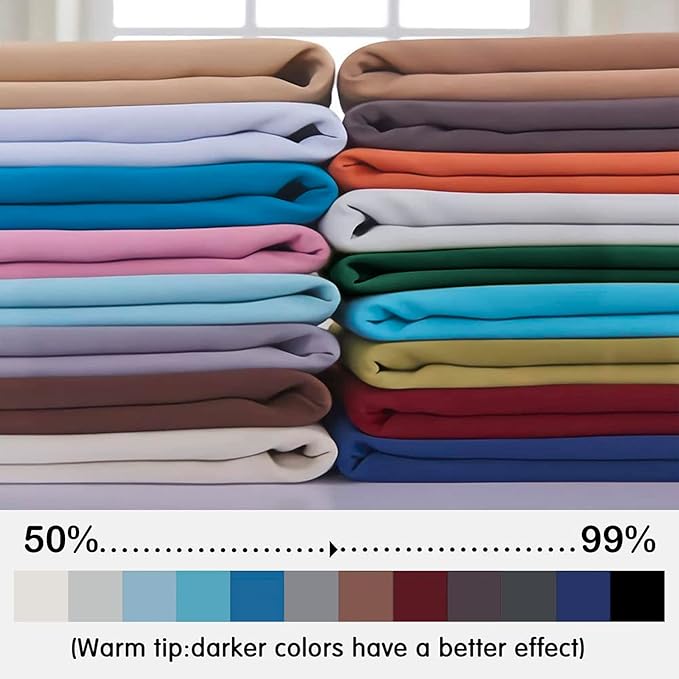 Yakamok 96 Inch Length Room Darkening Drapes Blackout Curtains for Bedroom,Thermal Insulated Grommet Curtain Panels for Living Room,52W x 96L,Greyish White, One Pair