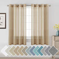 H.VERSAILTEX Natural Linen Rich Quality Curtain Semi-Sheer Privacy Protection Home Fashion Multi Size 52x63 - Inch/Nickel Grommet Top Linen Curtain Panels Indoor Curtains (Set of 2, Taffy)