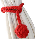 Melaluxe 2 Pack Curtain Tiebacks - Heavy Duty Curtain Rope Tieback, Handmade Rural Decorative Curtain Holdbacks (Red)