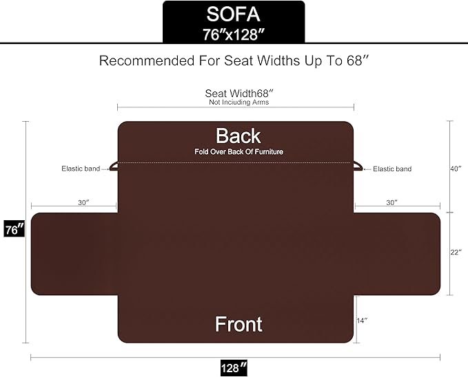 U-NICE HOME Reversible Sofa Cover Washable Couch Cover for Dogs with Elastic Straps Water Repellent Furniture Protector for 3 Cushion Couch Pet Friendly (Sofa, Dark Grey/Light Grey)