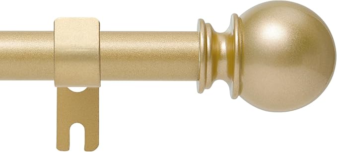 Gold Curtain Rod for Windows 30 to 60 Inch, 5/8 Inch Diameter Adjustable Curtain Rods With Brackets, Heavy Duty Easy to Install Curtain Rods for Bedroom, Outdoor Curtain Rod for Patio