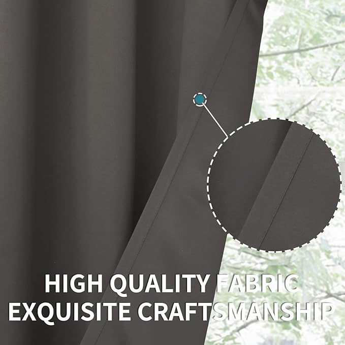 BGment Blackout Curtains for Bedroom - Grommet Thermal Insulated Room Darkening Curtains for Living Room, Set of 2 Panels (42 x 63 Inch, Grey)