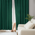 HOMEIDEAS Christmas Non-See-Through Hunter Green Privacy Sheer Curtains, 52 X 54 Inches Long 2 Panels Sheer Curtains Light Filtering Window Drapes for Bedroom Living Room