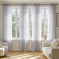 MIULEE Greyish Lilac Sheer Curtains 90 Inches Long, 4 Panels Set, Rod Pocket Light Filtering Window Drapes for Bedroom and Living Room, Elegant Airy Fabric, 42 x 90 Inches