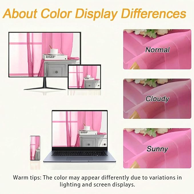 Gwine Short Kitchen Sheer Curtains 36 Inch Length - Light Filtering Voile Small Half Window Curtain for Basement, Rod Pocket Cafe Curtains for Bathroom Cabinet, 42Wx36L Inch, 2 Panels, Hot Pink