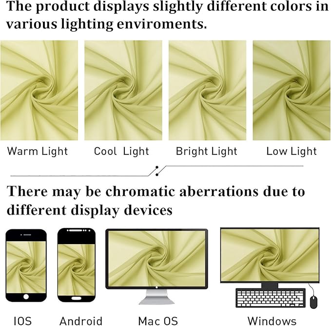 Lecloud Lemon Sheer Curtains 63 Inch Length 2 Pcs, Solid Voile Modern Window Curtains for Living Room Bedroom Dining Room, Light Filtering Rod Pocket Home Decor Drapes, Each Panel 42" W x 63" L