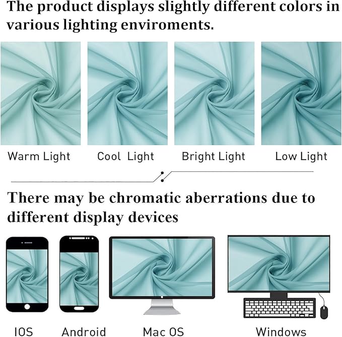Lecloud Aqua Sheer Curtains for Living Room 72 Inches Long 2 Panels, Dual Rod Pockets Solid Window Curtains for Bedroom, Modern Farmhouse Decor Voile Light Filtering Drapes, Each Panel 42" W x 72" L